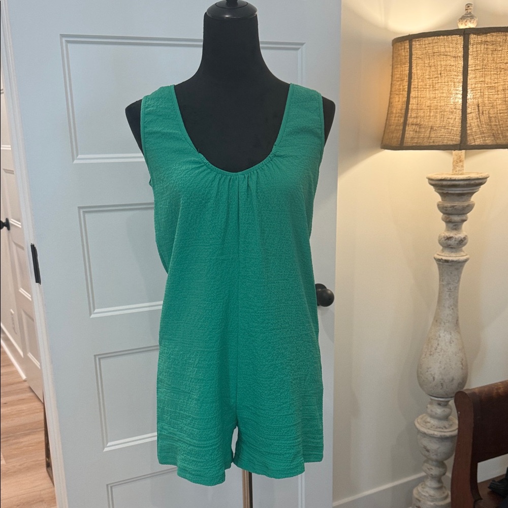 Green Sleeveless Romper